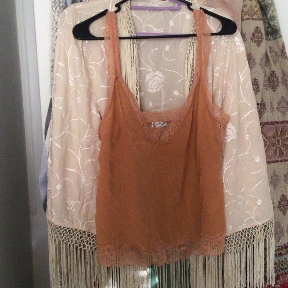 Free people silk lace cami small free people small terracotta nude